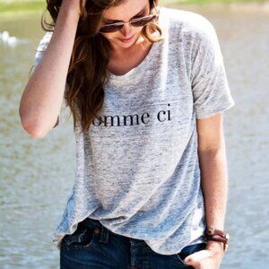 Madewell Comme Ci Comme Ca Banded Linen Tee L